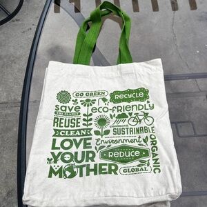 Marshalls Eco-Friendly Tote with Green Print and Handles